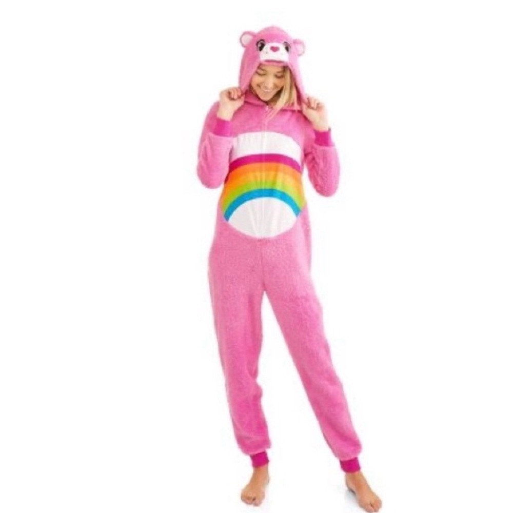 Pink  Rainbow carebear One-Piece adult Onesie